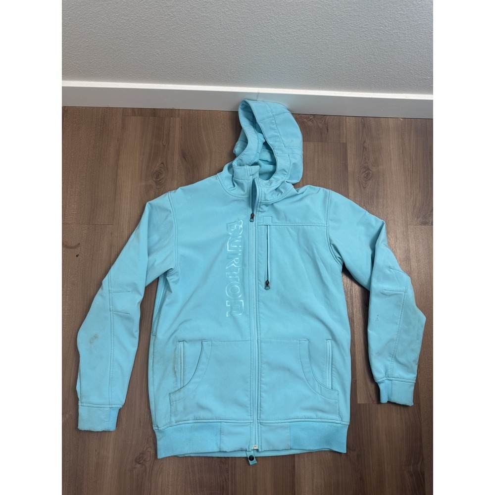 Burton‎ Jacket Mens Large Blue Dryride Softshell Hooded Full Zip Ski Snowboard